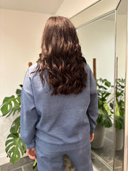 Denim Half Zip Sweatshirt Alice