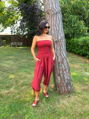 Rust Cargo Pocket Jumpsuit Verity