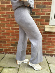 Grey Drawstring Knitted Trousers Ophelia