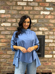 Denim Broderie Anglaise Top Judith