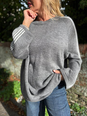 Grey Designer Inspired Stripe Knit Yvonne