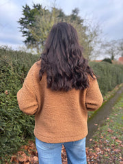 Camel Teddy Fleece Jacket Ayla