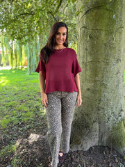 Wine Cotton Reverse Seam Knit Jo