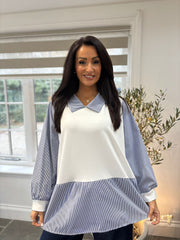 White Mock Shirt Jumper Scarlett