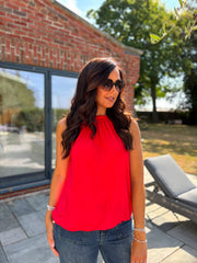 Red Halter Neck Top Jessie