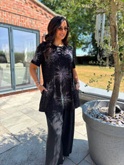 Black Diamante Burst Tunic Halle