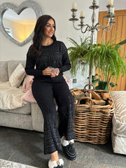 Black Diamante Leisure Set Isla