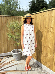 Cream Polka Dot Sleeveless Dress Tiana