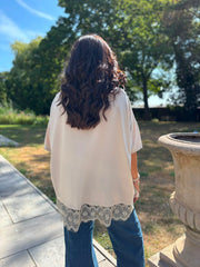Stone Lace Hem Tee Beryl