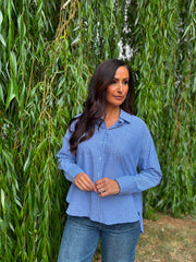 Denim Pinstripe Shirt Becca