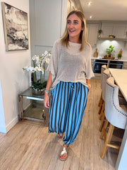 Blue Striped Hareem Trousers