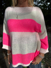 Winter White Striped Knit Pamela