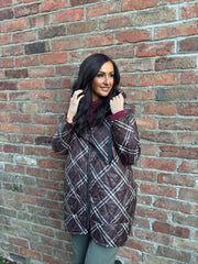 Chocolate Tartan Quilted Coat Maeve
