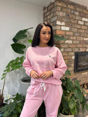 Pink Numeric Print Leisure Set Amber