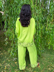 Lime Leopard Trim Co-Ord Theodora