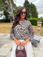 Black Leopard Print Blouse Hailey