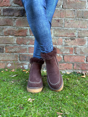 Chocolate Faux Suede Lined Boots