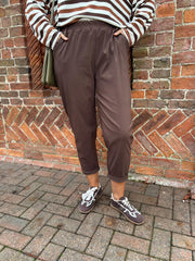 Chocolate Frill Pocket Trousers Sasha