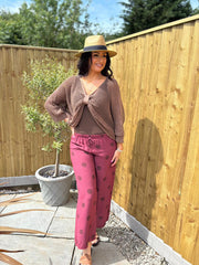 Wine Polka Dot Trousers Tiana