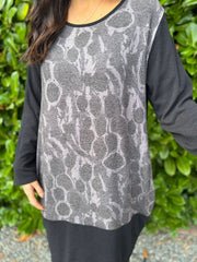 Black Printed Dress Clara