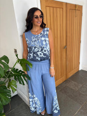 Denim Floral Top Natasha