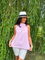 Pink Polka Dot Halter Neck Top Judy