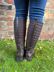 Chocolate Quilted Knee High Boots
