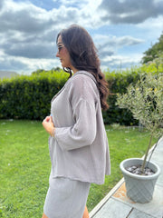 Mocha Bubble Cotton Hooded Jacket Amelie