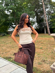 Stone Ruffle Trim Vest Martina