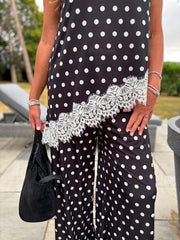 Black Polka Dot Lace Trim Set Kimberly
