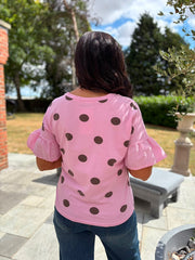 Rose Polka Dot Top Amber