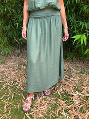 Khaki Top & Skirt Set Daniella