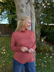 Rust Soft Roll Neck Top Kimmy