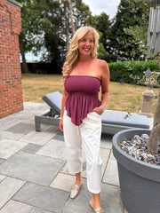 Wine Handkerchief Tube Top Tina