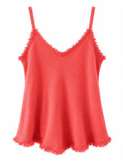 Coral Raw Edge Textured Vest Alesha