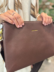 Chocolate Multi Compartment Crossbody Bag