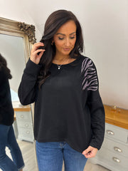 Black Animal Pattern Knit Louisa