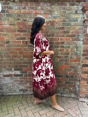 Wine Ombre Floral Dress Stephanie
