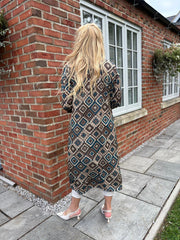 Teal Diamond Shimmer Cardigan Freya