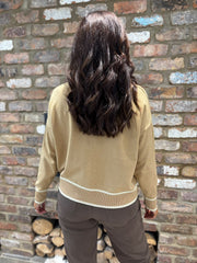 Gold Contrast Trim Shimmer Cardi Ophelia