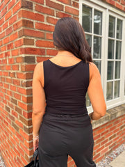 Black Smooth Double Layered Vest Saylor