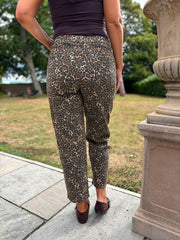 Leopard Barrel Leg Jeans