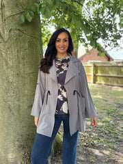Grey Tie Waist Jacket Charlotte