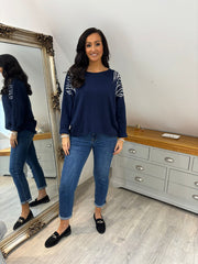 Navy Animal Pattern Knit Louisa