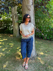 Stone Crochet Net Sleeveless Jacket Sharon