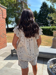 Stone Bubble Cotton Paisley Top Sammie