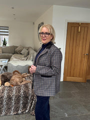 Navy Checked Blazer Sara