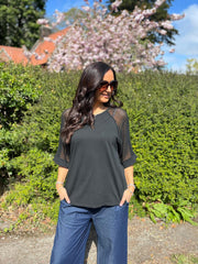 Black Net Sleeve Top Julia