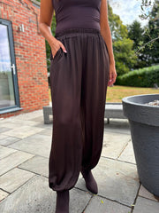 Chocolate Shimmer Cuffed Trousers Aubrey