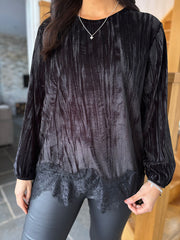 Black Lace Detail Top Luna